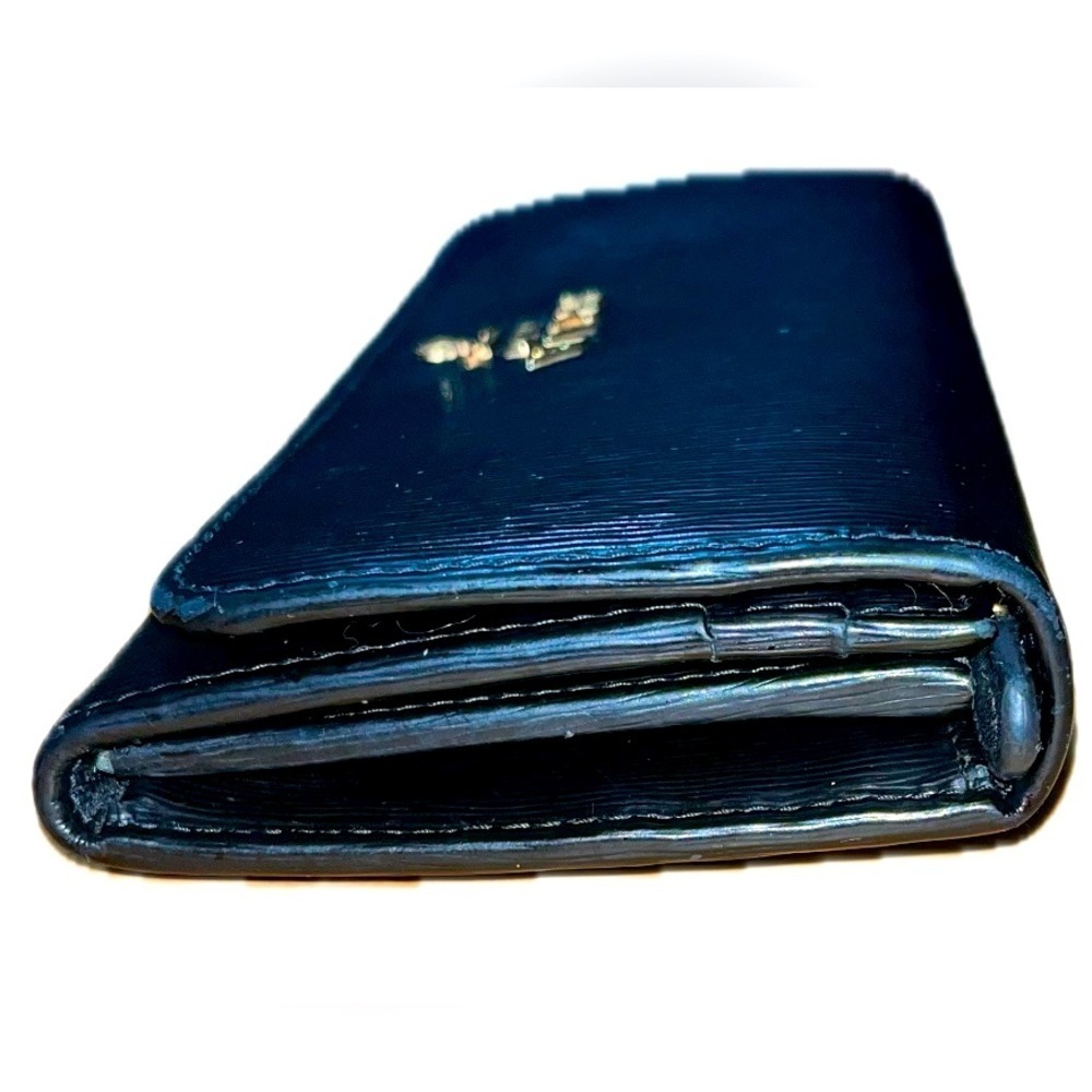 PRADA Milano Saffiano Leather Long Cont.Wallet, Blk/Gold Hardware no card case - Picture 4 of 12